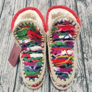 Mou Mou Eskimo Series Ethnic Round-Toe Snow Boots Women